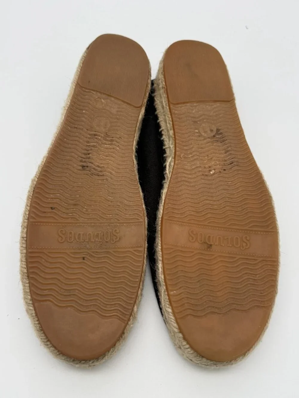 Soludos The Dali Original Espadrille Black Canvas Flats Size 11